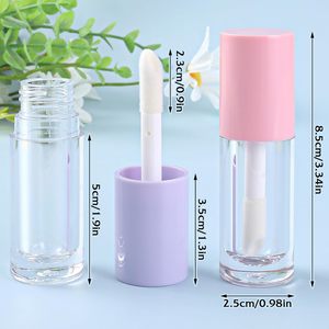 Tubos de Brillo Labial Rosados al por Mayor, Envases Vacíos para Brillo Labial con Brocha Grande, Envases de Brillo Labial con Logotipo Personalizado, Tubo de Brillo Labial Blanco y Negro - Product Image 3