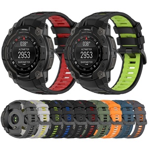 สายนาฬิกาซิลิโคนแบบสองสีขนาด 22 มม. 26 มม. สำหรับ Garmin Instinct 3 45 มม. Instinct 3 50 มม. ALOMED Solar - Product Image 5