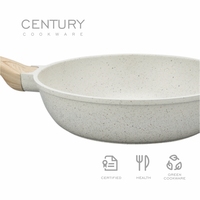 CENTURY COOKWARE Pot en aluminium antiadhésif de 32cm avec manche en bois pour cuisinière à induction-Vente directe du fabricant