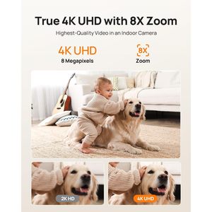 กล้องวงจรปิด Anona Pano 4K UHD สำหรับภายในบ้าน ดูแลสัตว์เลี้ยงและเด็ก หมุนได้ 360 องศา รองรับ Wi-Fi 6 แบบ Dual Band - Product Image 2