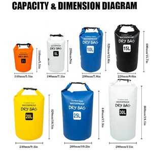 カスタムロゴ屋外旅行オーシャンパックサバイバル防水Pvc 20lスリング収納バッグセットフローティングドライサック水泳ボート用 - Product Image 2