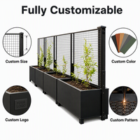 Jardinière en acier Corten en gros avec clôture de protection, pot de fleurs décoratif en métal découpé au laser pour jardin