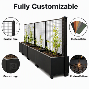 Jardinière en <span class=keywords><strong>acier</strong></span> Corten en gros avec clôture de protection, pot de fleurs décoratif en métal découpé au laser pour jardin - Product Image 3