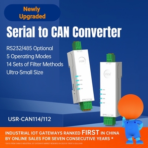 Convertisseur GCSY DIN Rail RS485 <span class=keywords><strong>RS232</strong></span> vers CAN, communication de données bidirectionnelle série vers CAN, USR-CAN114/112 - Product Image 2