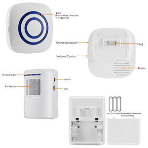 Système d'<span class=keywords><strong>alarme</strong></span> intelligent sans fil à détection de mouvement infrarouge en ABS, nouveau design 2023, portée de 70 m, 38 sonneries pour la sécurité domestique - Product Image 4