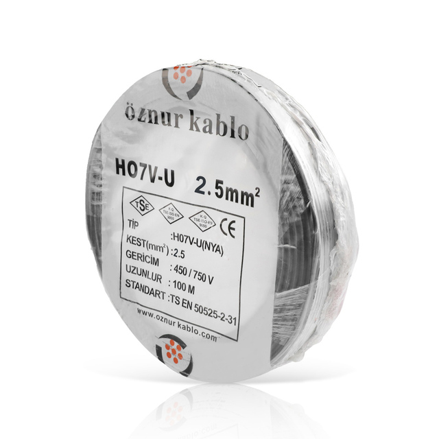 Oznur Kablo Factory Direct Supply BV Electrical Wire Cable 2.5mm Single Core Pvc Insulated Copper Electric Cable