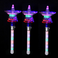 Baguette magique lumineuse en plastique en forme de flocon de neige et d'étoile, jouet rotatif pour les jeunes, cadeau de Noël et d'anniversaire