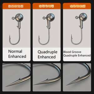 Nouveau 50 PCS/BOX hameçon en acier à haute teneur en carbone pour River Lake Stream Fishing avec Treble Assist Jig Hooks Barbed Design - Product Image 3