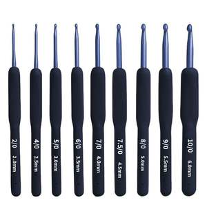 Crochets en aluminium MHK35 avec poignée en silicone Prt, aiguilles à tricoter pour tresses, aiguilles à tricoter, outil de tricot - Product Image 4