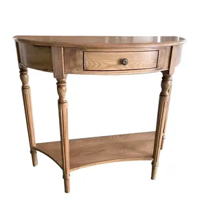 American Antique Style Wood Carving Hall Entrance Console Table Porch Cabinet
