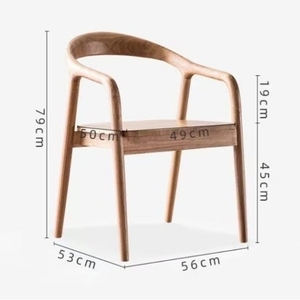 Sedia da Pranzo Bilido in Legno Massello Poltrona per Casa Stile Nordico Semplice con Schienale per Studio Sala da Pranzo e Ristoranti - Product Image 3