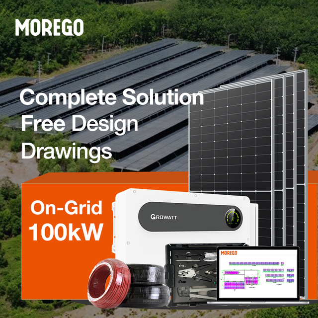 Morego Solar Grid Tie Solar Energy System 100KW 200KW 1MW Industrial Solar Panel System Solution