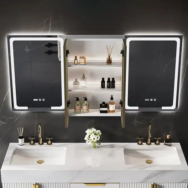 עיצוב מודרני מראה Led ארון ארון כיור אמבטיה אינטליגנטי חכם חדר אמבטיה Led ארון מראה למלון