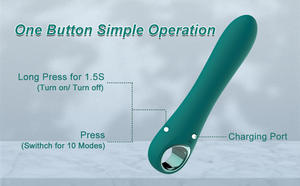 Vibrador eletromecânico duplo em forma de dedo, bastão de massagem por indução inteligente, vibrador mágico verde à prova d'água USB - Product Image 4