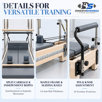 Machine multifonctionnelle de studio Pilates Reformer en bois d'érable 8-en-1 avec chaise, échelle, baril, correcteur de colonne vertébrale et tour pour le corps et le yoga