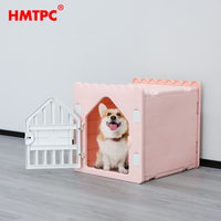 Binnen-En Buitengebruik Weerbestendig Plastic Hondenhok Roze Geïsoleerd Dierenhuis Voor Kleine Middelgrote Honden
