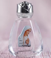 Bouteille d'eau bénite Notre-Dame de Fatima personnalisée en gros