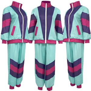Women's <b>Retro</b> Hip Hop <b>Tracksuit</b> Set Long Sleeve Jacket And Pants Two Piece Sport Casual Wear Breathable Design - Product Image 1