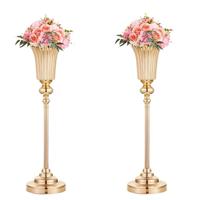 Support de vase à fleurs haut élégant en métal, style européen, luxe léger, or/argent, pour centre de table de mariage, décoration de banquet, fête, hôtel, maison