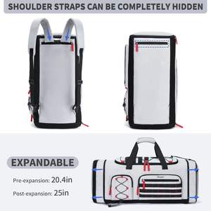 תיק דויפל ספורט 45l לגברים נשים ג 'ינס גדול ג' ינס סנדר ג 'ט עם תא נעליים פוליאסטר רירית אפור - Product Image 4