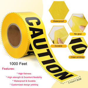 הסיטונאי פ רובן דה באסיז סכנה זהירות סרט הדבקה צהוב מודפס לוגו דבק נשלף - Product Image 6