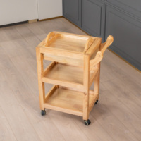 Chariot de Salon Moderne en Bois Massif à 4 Roues, Super Résistant, pour Outils de Beauté, Professionnel, pour Chambre, Maison, Bureau, Extérieur
