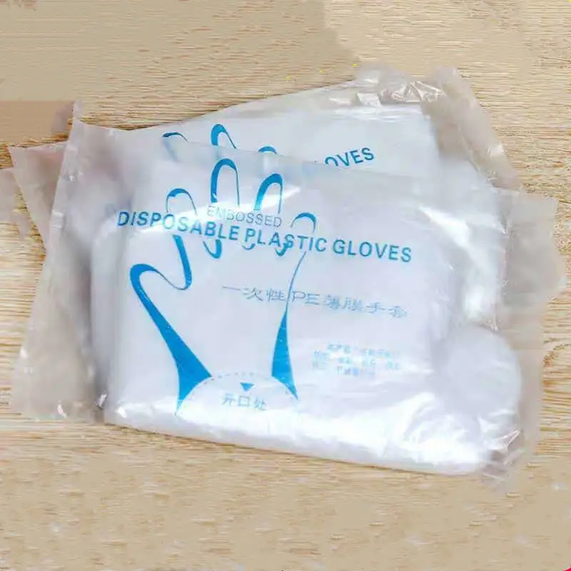 SHUOYA disposable folded PE gloves disposable food handling gloves food grade HDPE LDPE gloves