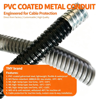 Gaine métallique flexible en PVC, conduit en acier flexible avec gaine en PVC, résistant à l'huile et au liquide de refroidissement pour applications de machines CNC