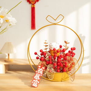 <b>Artificial</b> Flowers Lucky Fruit Decorations Red Berries Plastic High Simulation Chinese New Year Home Living Room Bedroom Wedding - Product Image 4