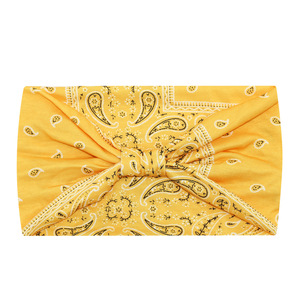 Diadema elástica de algodón anudada estilo bohemio al por mayor, turbante deportivo antideslizante con estampado Paisley europeo-americano, accesorios para el cabello para mujer. - Product Image 6