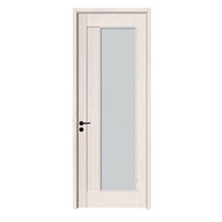 Porte de salle de bain manuelle en bois massif avec serrure intelligente, étanche et insonorisée, surface finie, dernier design pour maisons et chambres