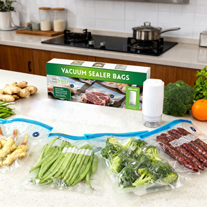 <b>Vacuum</b> Sealer <b>Bags</b> Blue Rectangle BPA Free Food Storage With USB Pump Kit For Fresh Preservation - Product Image 4