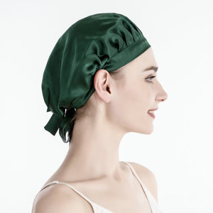 Vente en gros 16 19 22 Momme chapeau de cheveux de luxe en Satin de maquillage Bonnets en soie réversibles avec cravate styliste Durag Bonnets en soie pour dormir - Product Image 4