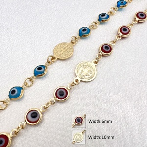 Pulseras de Diseñador para Mujer JML con Colgante de Ojo Turco Azul, Bañadas <span class=keywords><strong>en</strong></span> Oro de 14K, Joyería de Moda de Último Diseño para <span class=keywords><strong>la</strong></span> <span class=keywords><strong>Amistad</strong></span> - Product Image 3