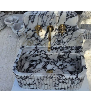 Tostone Luxueux Naturel Calacatta Viola Rectangle Marbre Évier Mural pour Conception Personnalisée Maison Villa Hôtel Décoration - Product Image 1