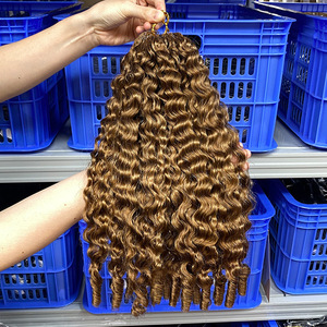 Cheveux humains bouclés en vrac de <span class=keywords><strong>France</strong></span>, sans trame, pour tressage au crochet, extensions de cheveux humains vierges bruts, plusieurs couleurs, vente en gros - Product Image 4
