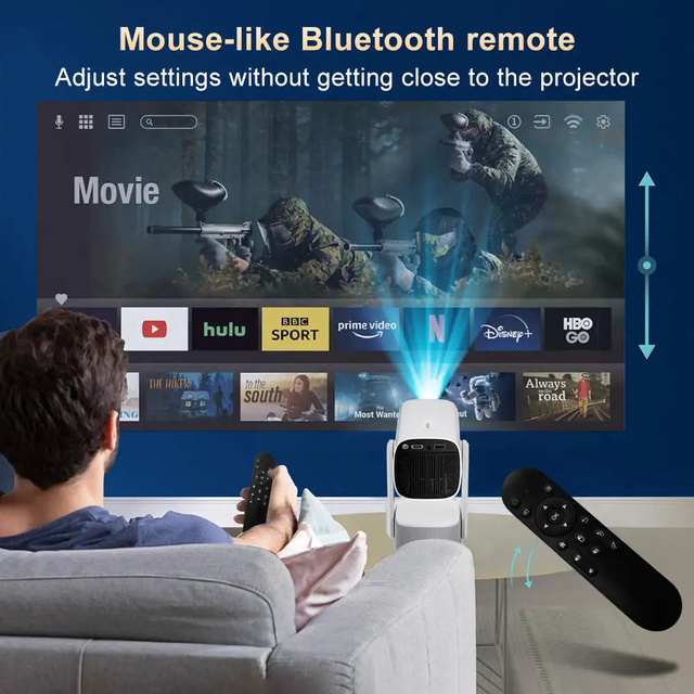 YDH-K2 Mini Rechargeable Projector 600-Lumen 4K 1080P Automatic Keystone Correction Home & Outdoor Portable Projector 2G RAM