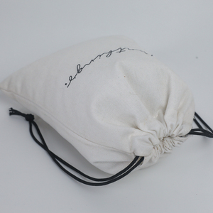 Pochette en tissu personnalisée, petit sac à cordon, sacs d'emballage en coton mousseline bio pour sac anti-poussière - Product Image 2