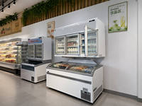 Réfrigérateur-congélateur vertical combiné Supermarket Mother & Son, Vitrine réfrigérée verticale, Congélateur coffre horizontal, Présentoir double température