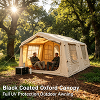 Tente gonflable de luxe pour l'extérieur, 5 à 8 personnes, tissu en polyester et coton, épaissie, coupe-vent, imperméable, portable, ouverture rapide