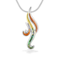 Collier pendentif tortue en argent sterling 925 incrusté de bois de Koa tropical hawaïen et de coquille d'ormeau, bijoux sur le thème de la vie marine