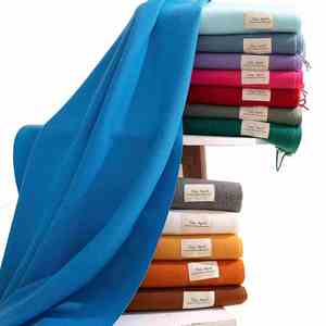 Écharpes unisexes Angela de couleur unie, 57 couleurs, écharpes de créateur, marques célèbres, écharpe de luxe bleu Giorgio Morandi pour femmes - Product Image 5