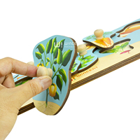 Puzzle Montessori en bois à poignées légères Légumes du jardin pour l'apprentissage des enfants en maternelle et cadeau pour tout-petits