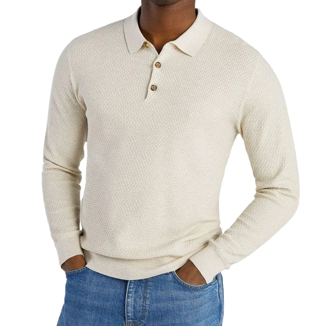 No MOQ OEM Classic polo shirt Long Sleeves knit cashmere Cotton Polo T Shirt With long sleeves Custom Logo.