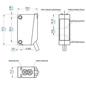 Sensor Fotoeléctrico de Reflexión Difusa de Largo Alcance Chanko CPY de Alta Precisión, Reemplazo para Key PZ-M11 - Product Image 2