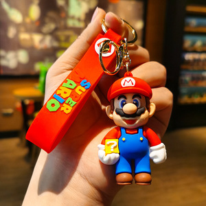 Porte-clés personnalisé <span class=keywords><strong>3D</strong></span> Kawaii en PVC, figurines de personnage de dessin animé <span class=keywords><strong>Mario</strong></span> Bros Luigi Champignon - Product Image 1