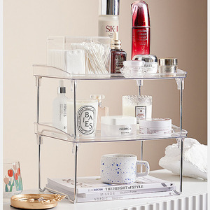 Foldable <strong>Storage</strong> Rack Organizer <strong>for</strong> Kitchen Cabinet Clear Plastic <strong>Racking</strong> <strong>Storage</strong> Organizer Shelves with Stainless Steel Racks - Product Image 4
