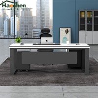 Bureau et chaise de direction modernes trois-en-un avec structure en acier, grande taille, pour PDG/Président/Supérieur/Généraliste