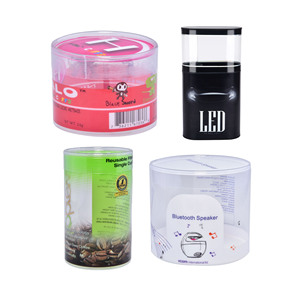 Customized PVC PET Tube Container Clear round boxes packaging Transparent Cylinder round plastic box