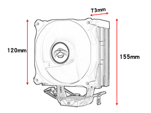 QiuzAim 4 tubos de calor de alta eficiencia ARGB ordenador disipador de calor 120mm PWM ventilador para LGA2011 V3/AM5 placa base refrigeración - Product Image 6